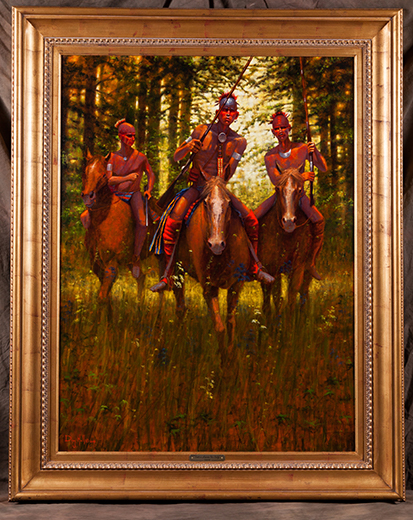 Eastern Shawnee War Party - Original Oil Painting