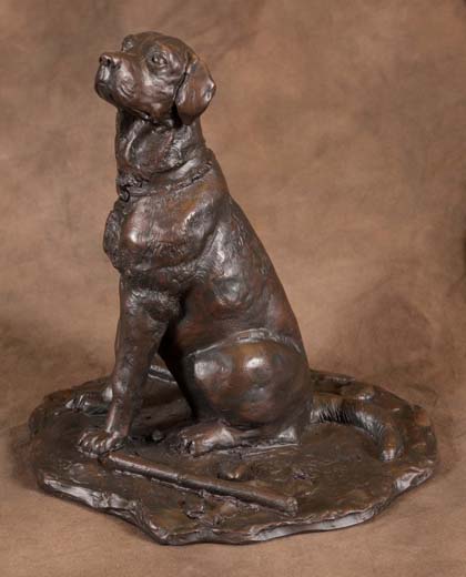 Bronze Hunting Dog, Labrador at the Ready
