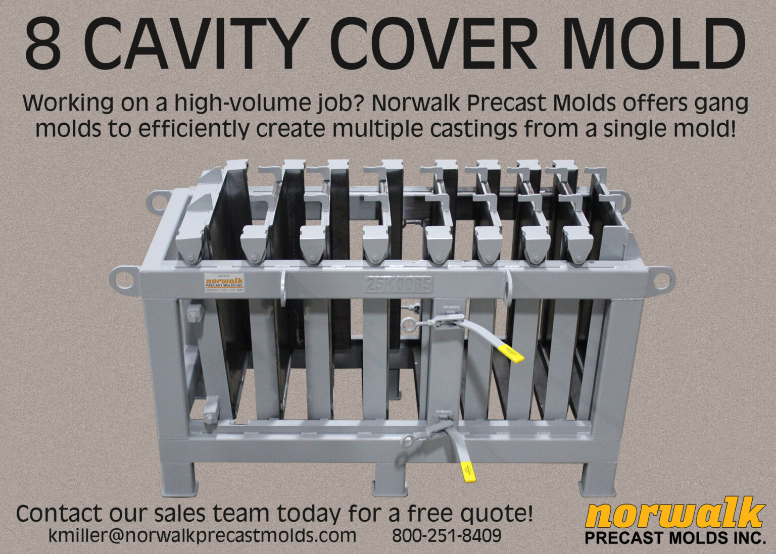 8 Cavity Cover Mold - Norwalk Precast Molds