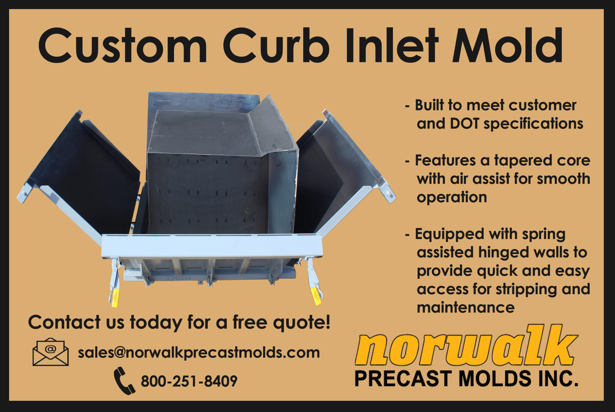 Custom Curb Inlet Mold - Norwalk Precast Molds